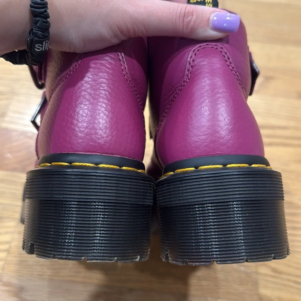 Dr. Martens Devon Heart Leather Platform Boots - Picture 9 of 11